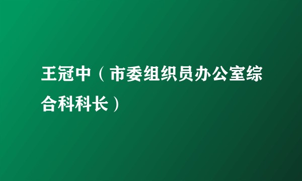 王冠中（市委组织员办公室综合科科长）