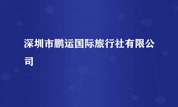 深圳市鹏运国际旅行社有限公司