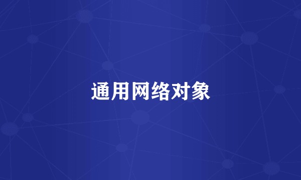 通用网络对象