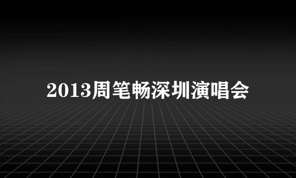 2013周笔畅深圳演唱会