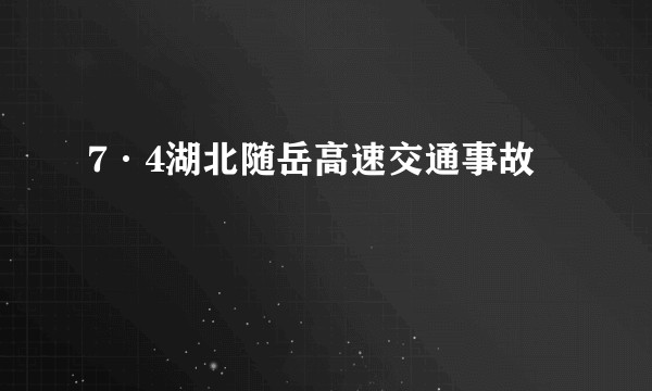 7·4湖北随岳高速交通事故
