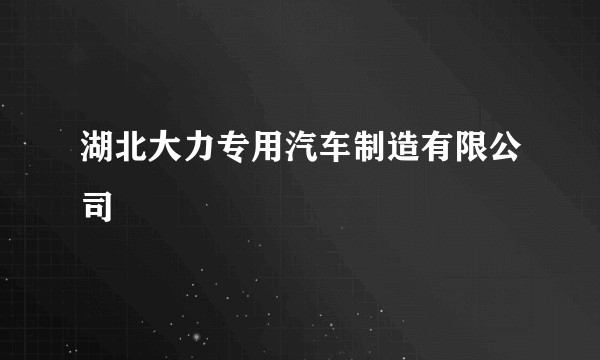 湖北大力专用汽车制造有限公司