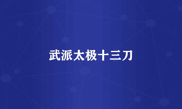 武派太极十三刀