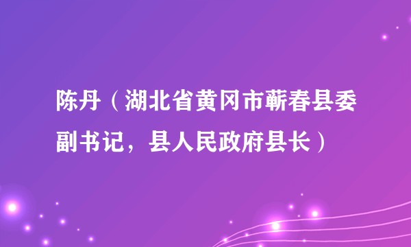 陈丹（湖北省黄冈市蕲春县委副书记，县人民政府县长）