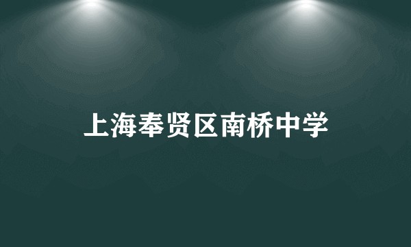 上海奉贤区南桥中学