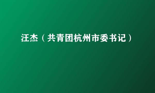 汪杰（共青团杭州市委书记）