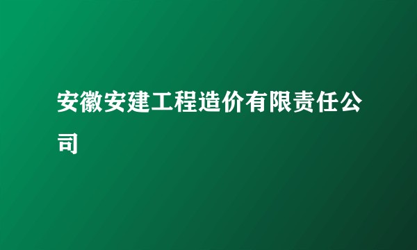 安徽安建工程造价有限责任公司