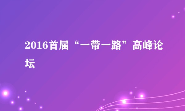 2016首届“一带一路”高峰论坛