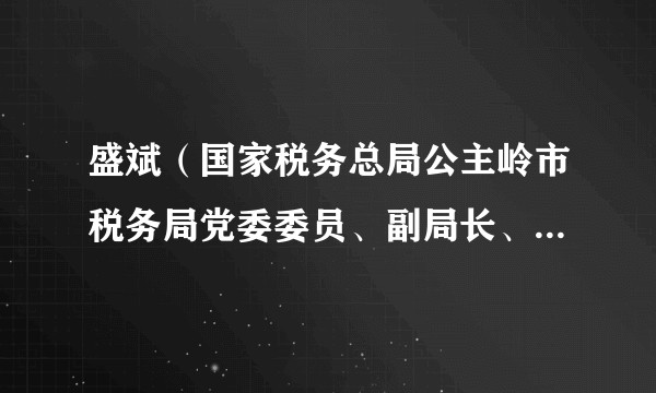 盛斌（国家税务总局公主岭市税务局党委委员、副局长、二级主办）