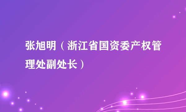 张旭明（浙江省国资委产权管理处副处长）