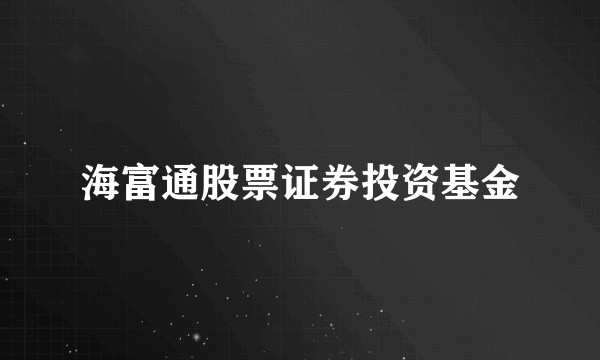 海富通股票证券投资基金