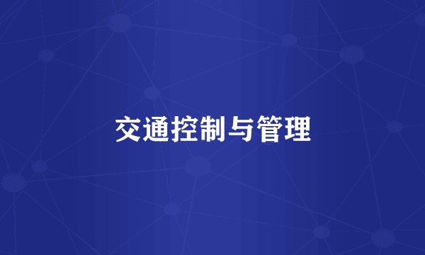 交通控制与管理