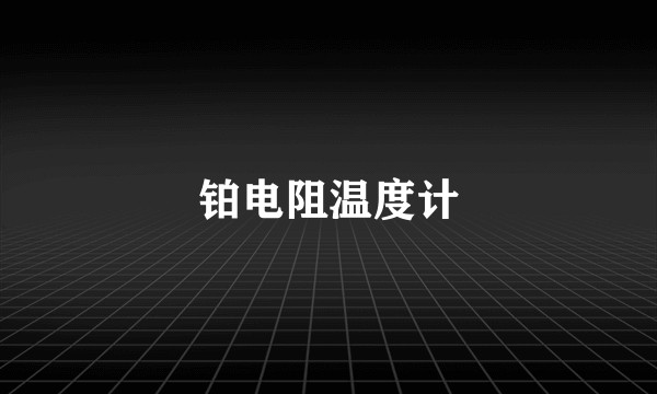铂电阻温度计