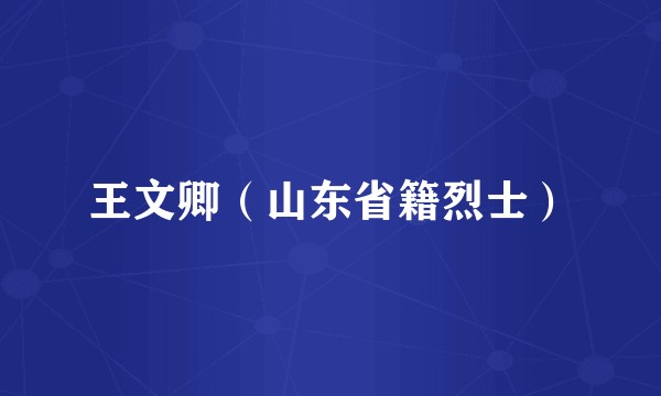王文卿（山东省籍烈士）