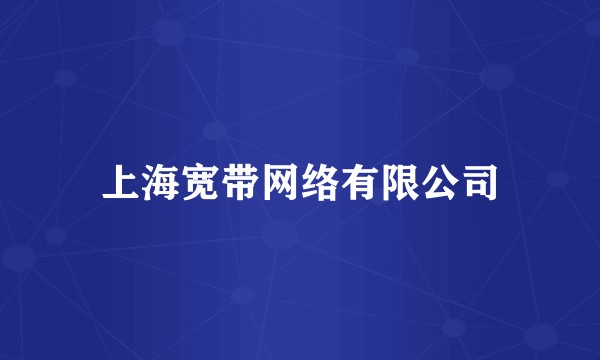 上海宽带网络有限公司