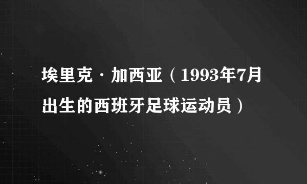 埃里克·加西亚（1993年7月出生的西班牙足球运动员）