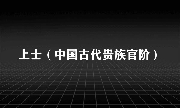 上士（中国古代贵族官阶）