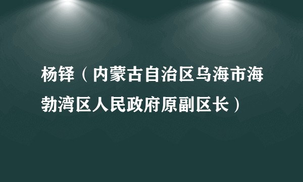 杨铎（内蒙古自治区乌海市海勃湾区人民政府原副区长）