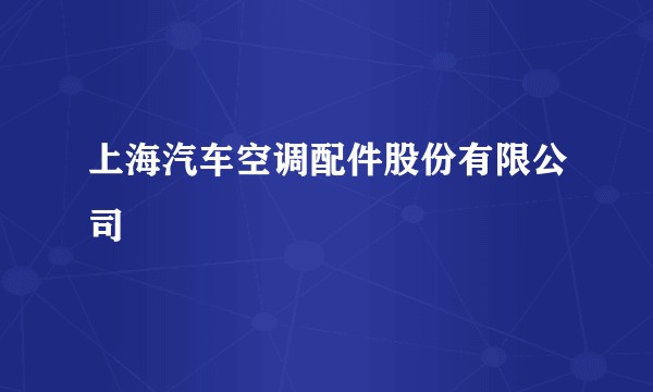 上海汽车空调配件股份有限公司
