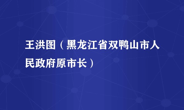 王洪图（黑龙江省双鸭山市人民政府原市长）