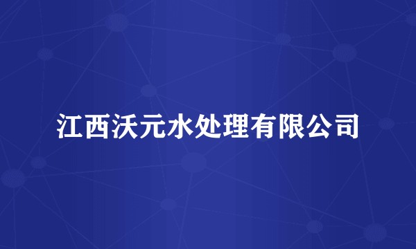 江西沃元水处理有限公司