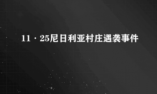 11·25尼日利亚村庄遇袭事件