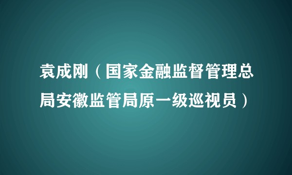 袁成刚（国家金融监督管理总局安徽监管局原一级巡视员）