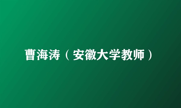 曹海涛（安徽大学教师）