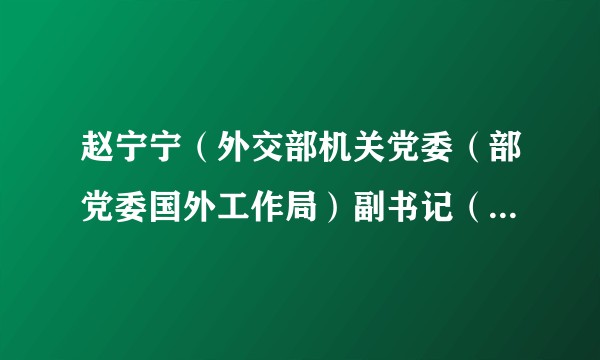 赵宁宁(外交部机关党委(部党委国外工作局)副书记(副局长))