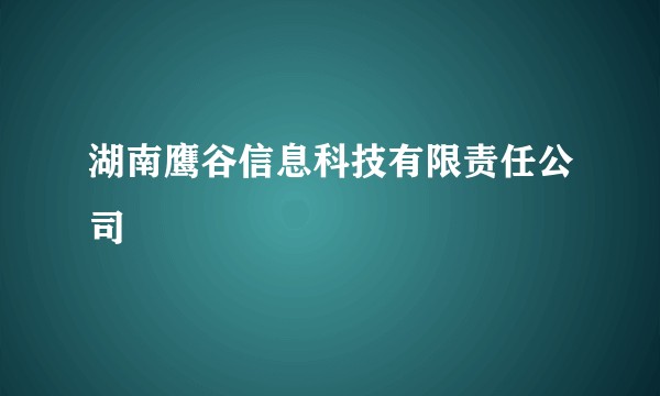 湖南鹰谷信息科技有限责任公司