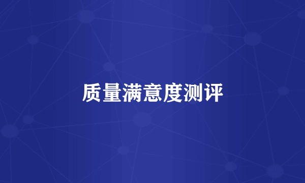 质量满意度测评