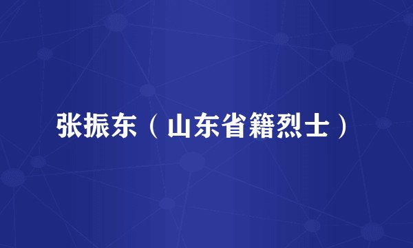 张振东（山东省籍烈士）