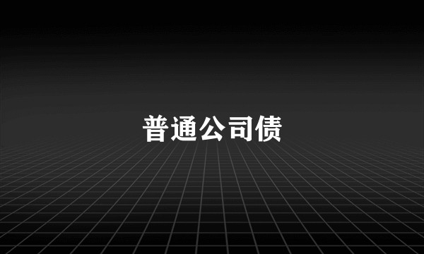 普通公司债