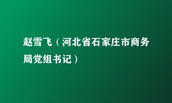 赵雪飞（河北省石家庄市商务局党组书记）