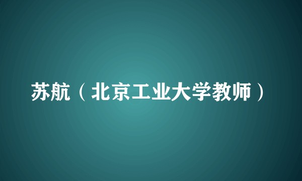 苏航（北京工业大学教师）