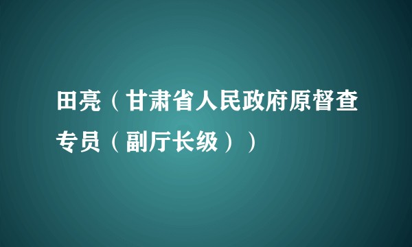 田亮（甘肃省人民政府原督查专员（副厅长级））