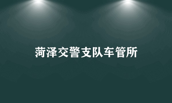 菏泽交警支队车管所