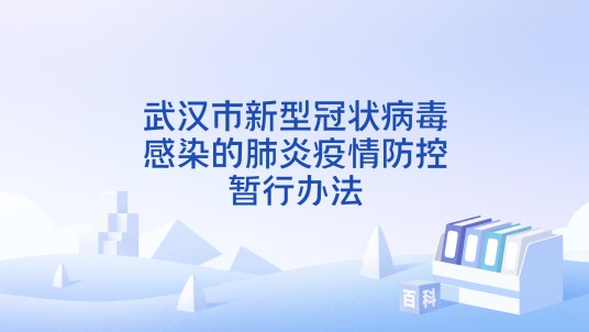 武汉市新型冠状病毒感染的肺炎疫情防控暂行办法