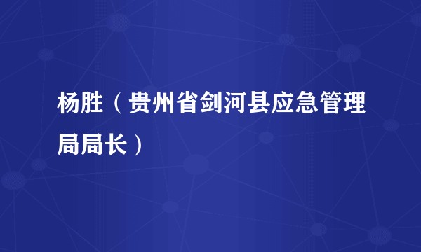 杨胜（贵州省剑河县应急管理局局长）
