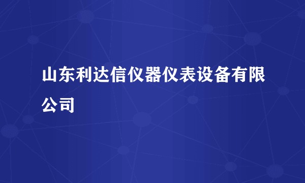 山东利达信仪器仪表设备有限公司