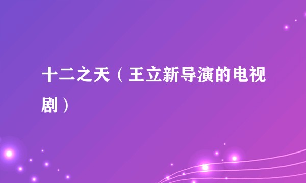 十二之天（王立新导演的电视剧）