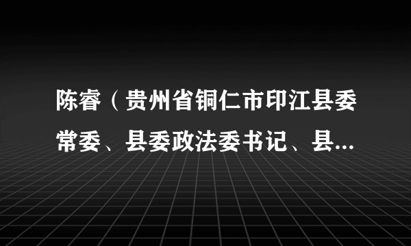 陈睿（贵州省铜仁市印江县委常委、县委政法委书记、县人民政府副县长）