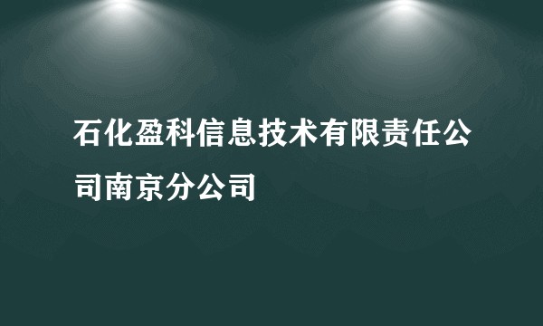 石化盈科信息技术有限责任公司南京分公司
