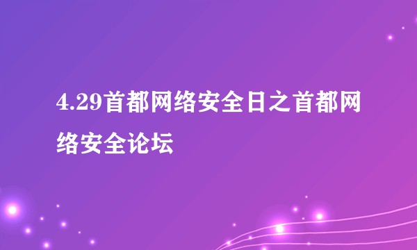 4.29首都网络安全日之首都网络安全论坛