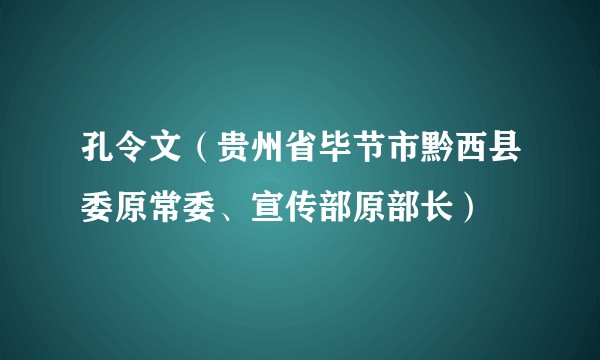 孔令文（贵州省毕节市黔西县委原常委、宣传部原部长）