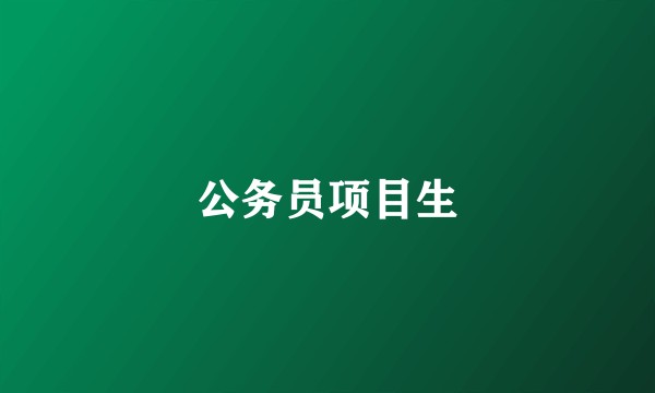 公务员项目生