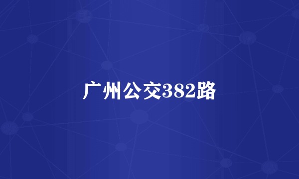 广州公交382路