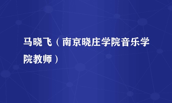 马晓飞(南京晓庄学院音乐学院教师)