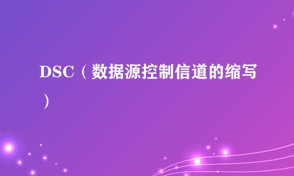 DSC（数据源控制信道的缩写）
