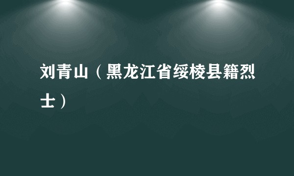 刘青山（黑龙江省绥棱县籍烈士）